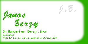 janos berzy business card